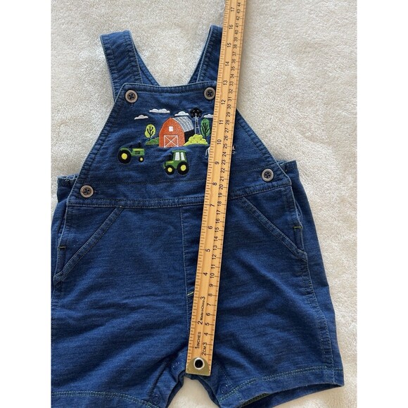 John Deere Baby Overall 6/9 months Jumper Soft Denim Stretchy Farm Truck Animals - Picture 7 of 9